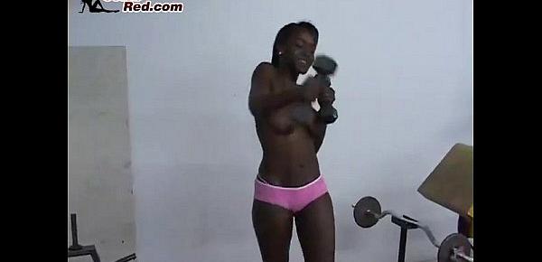  Athletic Dark Hotties Working Out Naked  Rashida Grace Joneses Black